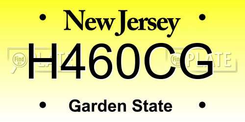 H460CG New Jersey License Plate