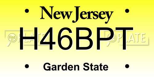 H46BPT New Jersey License Plate
