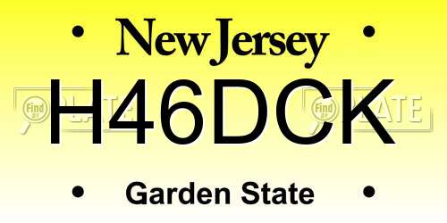 H46DCK New Jersey License Plate