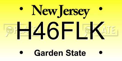 H46FLK New Jersey License Plate