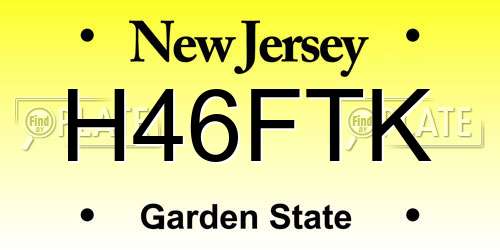 H46FTK New Jersey License Plate