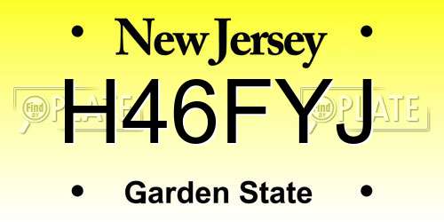 H46FYJ New Jersey License Plate
