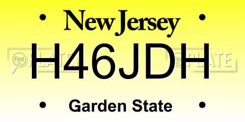 H46JDH New Jersey License Plate