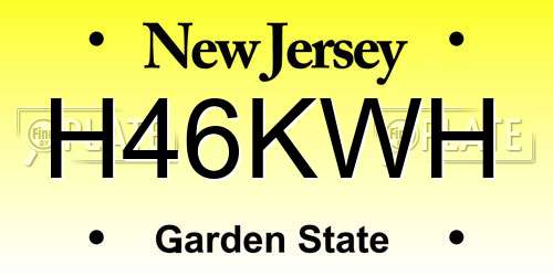H46KWH New Jersey License Plate
