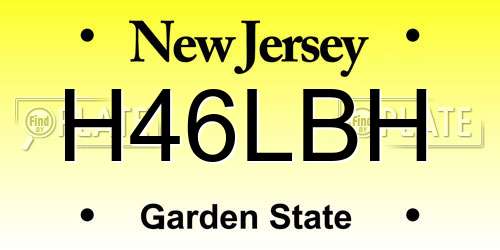 H46LBH New Jersey License Plate