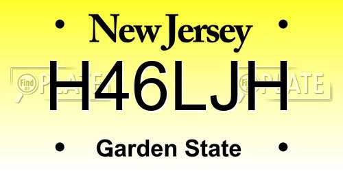 H46LJH New Jersey License Plate