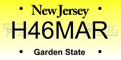 H46MAR New Jersey License Plate
