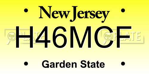 H46MCF New Jersey License Plate