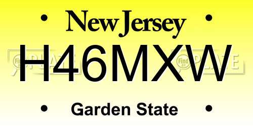 H46MXW New Jersey License Plate