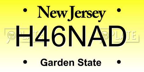 H46NAD New Jersey License Plate