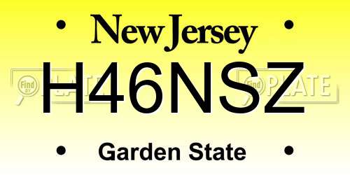 H46NSZ New Jersey License Plate