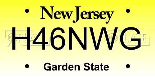 H46NWG New Jersey License Plate