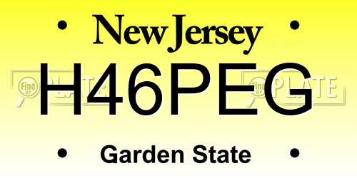 H46PEG New Jersey License Plate
