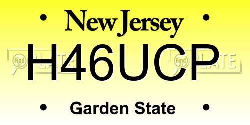 H46UCP New Jersey License Plate