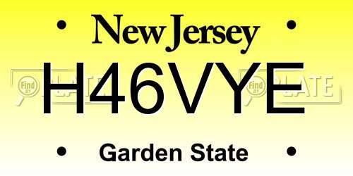 H46VYE New Jersey License Plate
