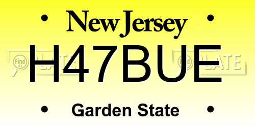 H47BUE New Jersey License Plate