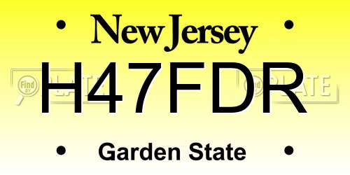 H47FDR New Jersey License Plate