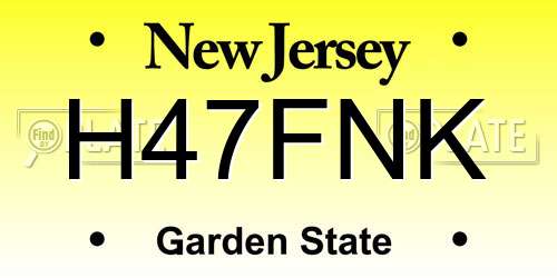H47FNK New Jersey License Plate