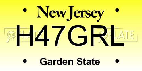 H47GRL New Jersey License Plate