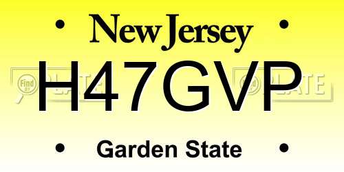 H47GVP New Jersey License Plate