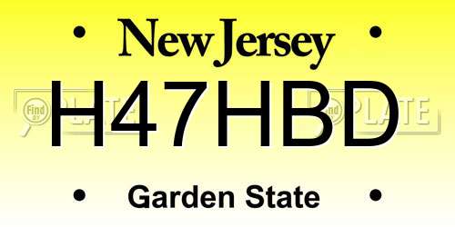 H47HBD New Jersey License Plate