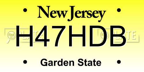 H47HDB New Jersey License Plate