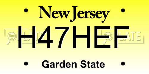 H47HEF New Jersey License Plate