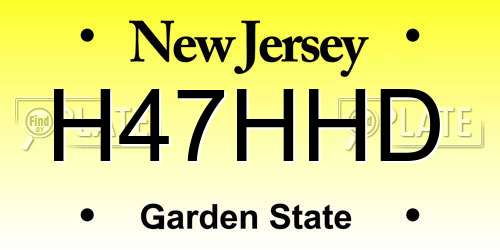 H47HHD New Jersey License Plate