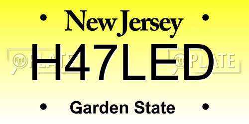 H47LED New Jersey License Plate