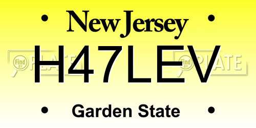 H47LEV New Jersey License Plate