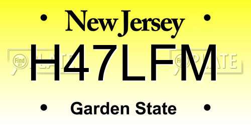 H47LFM New Jersey License Plate