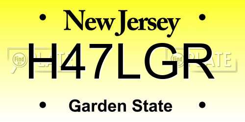 H47LGR New Jersey License Plate