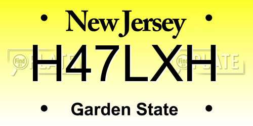 H47LXH New Jersey License Plate
