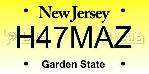 H47MAZ New Jersey License Plate