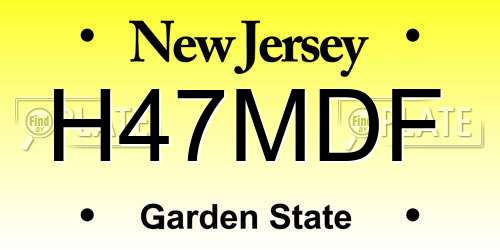 H47MDF New Jersey License Plate