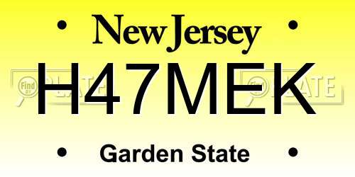 H47MEK New Jersey License Plate