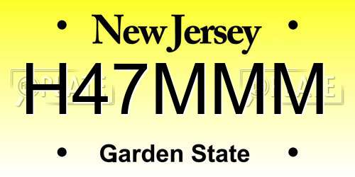 H47MMM New Jersey License Plate