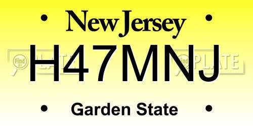H47MNJ New Jersey License Plate