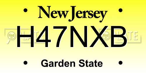 H47NXB New Jersey License Plate