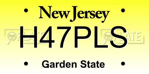 H47PLS New Jersey License Plate