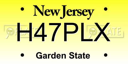H47PLX New Jersey License Plate
