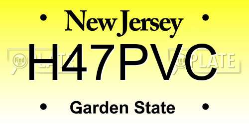 H47PVC New Jersey License Plate