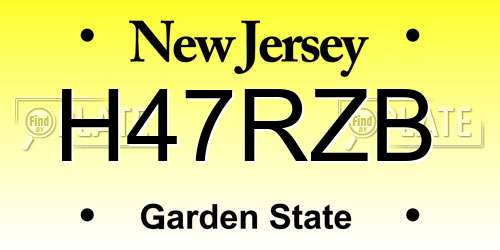 H47RZB New Jersey License Plate