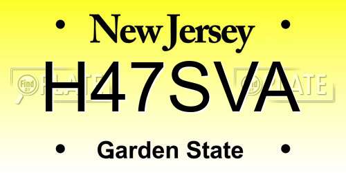 H47SVA New Jersey License Plate