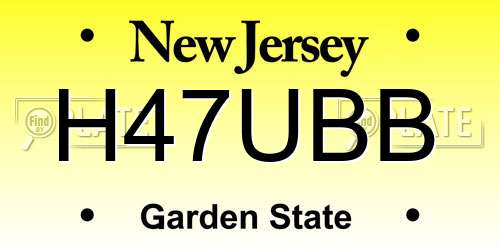 H47UBB New Jersey License Plate