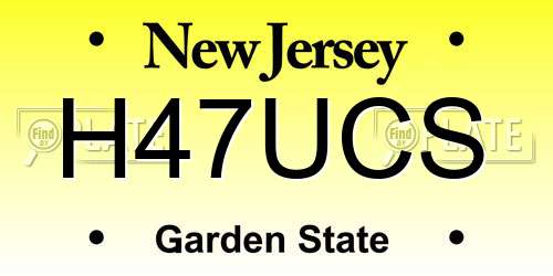 H47UCS New Jersey License Plate
