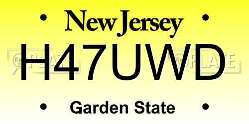 H47UWD New Jersey License Plate