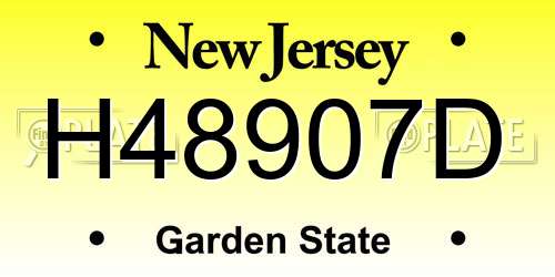 H48907D New Jersey License Plate