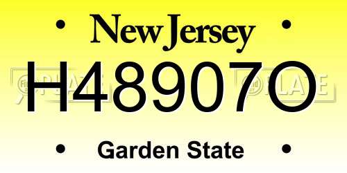 H48907O New Jersey License Plate