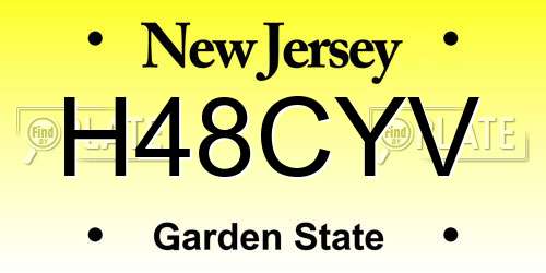 H48CYV New Jersey License Plate